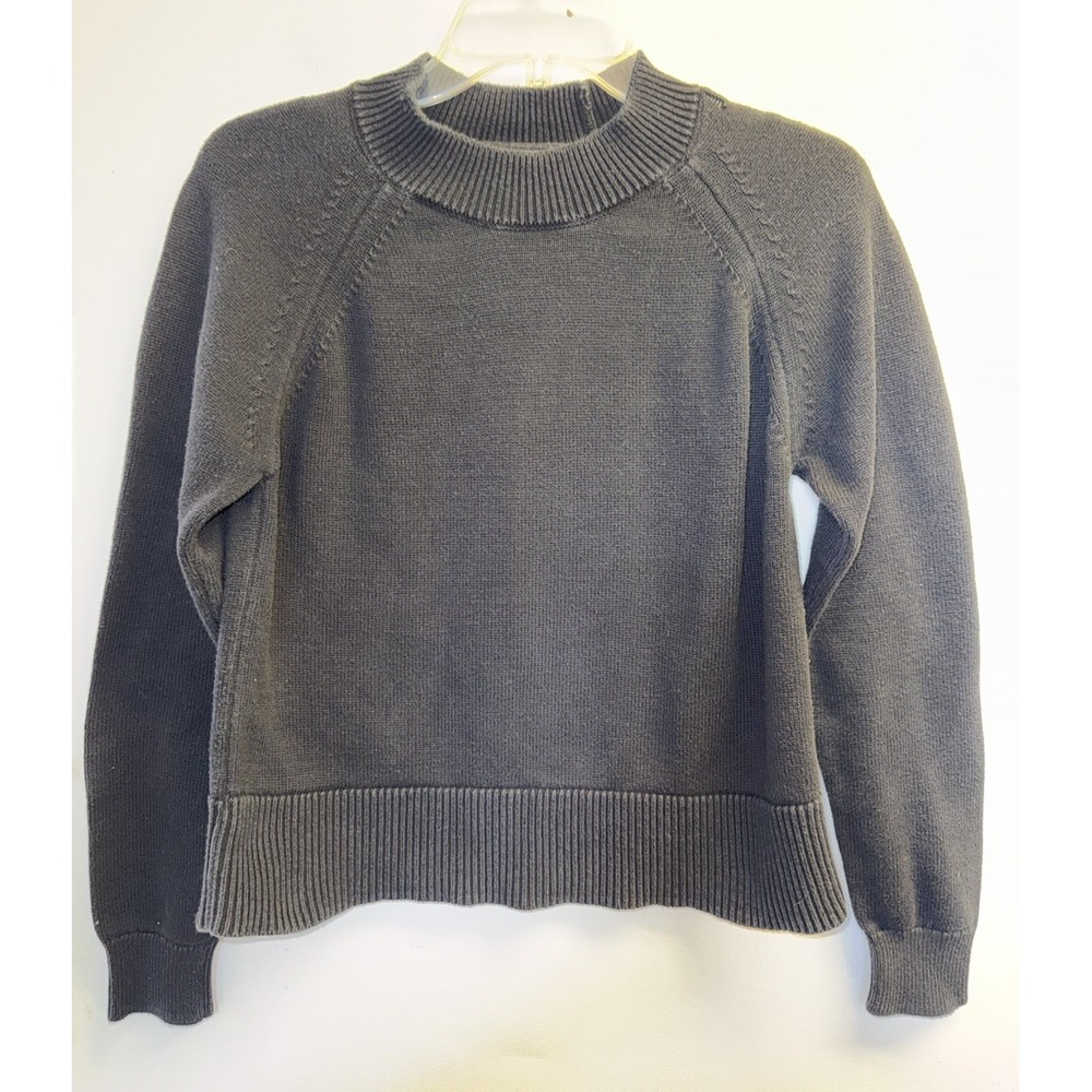 Daily Ritual Sweater Women's Small Black Knit Pullover Mock Neck Long Sleeve